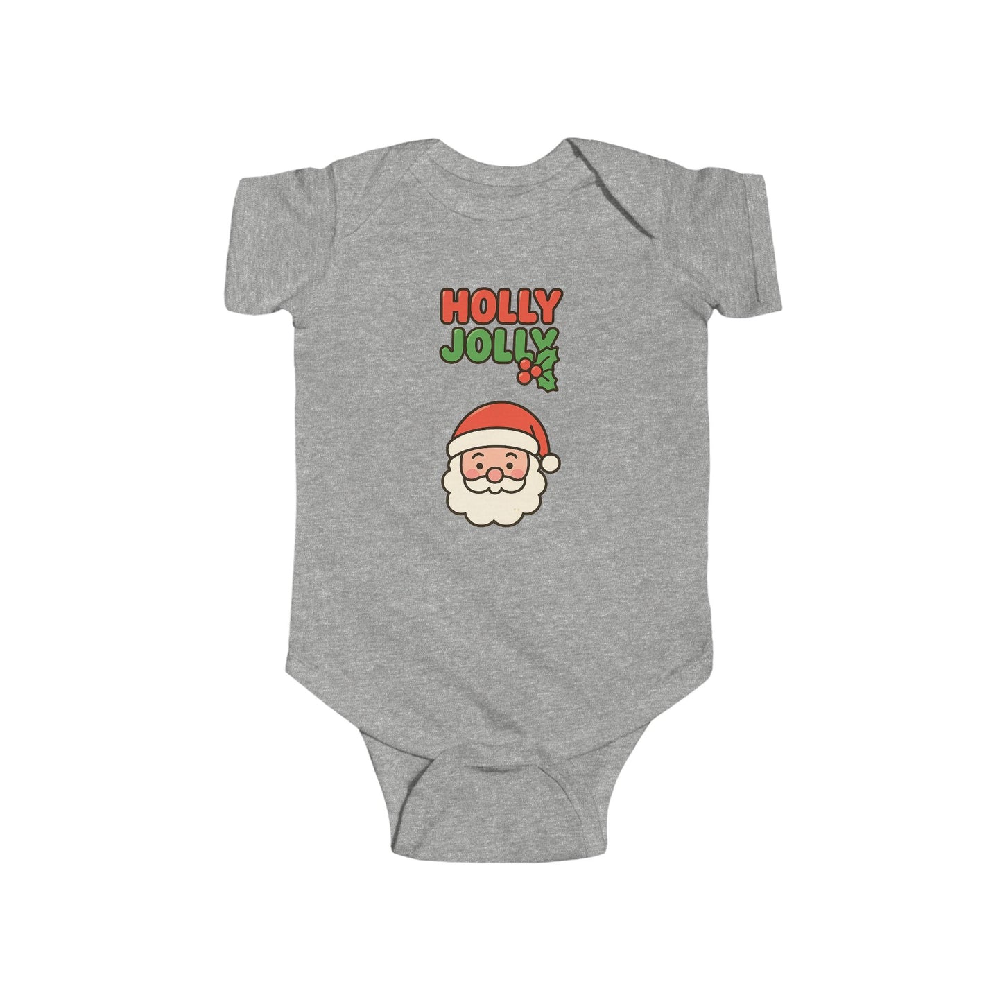 Baby Bodysuit - "Holly Jolly" Santa Christmas Onesie