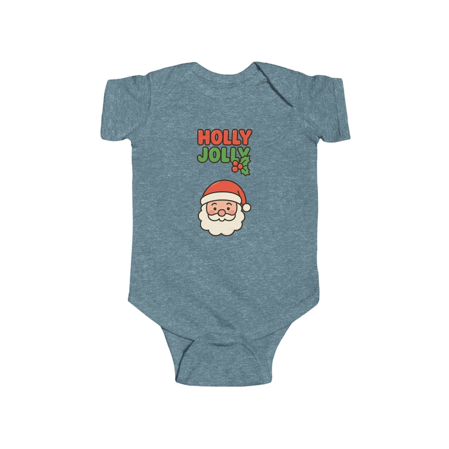 Baby Bodysuit - "Holly Jolly" Santa Christmas Onesie