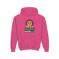 Youth Hoodie — 'Holiday Mode On' Gingerbread Headphone Christmas Sweatshirt