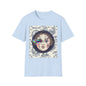 Glitch retro cracked porcelain doll face- Rococo Smartphone Toile - T-Shirt — Retro Mythology Art Tee