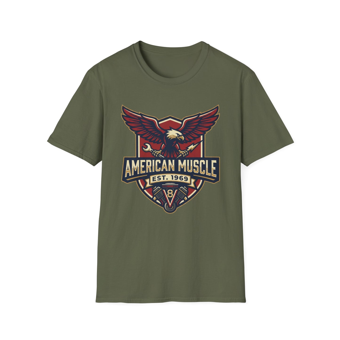 American Muscle Eagle T-Shirt — Vintage V8 Car Lover Tee