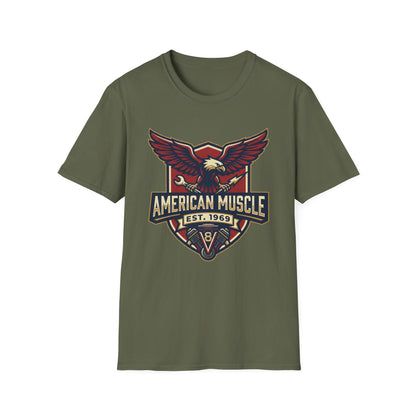 American Muscle Eagle T-Shirt — Vintage V8 Car Lover Tee