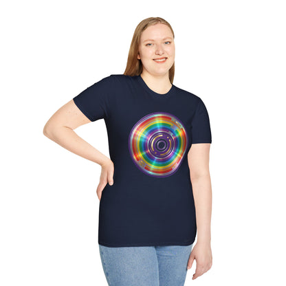 Retro Rainbow CD- Vinyl Record T-Shirt