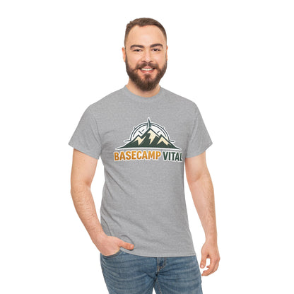 Base Camp Vital Mountain Compass Crewneck T-Shirt | Outdoor Hiking Graphic Tee | Midweight Cotton Trail Shirt (free shipping)
