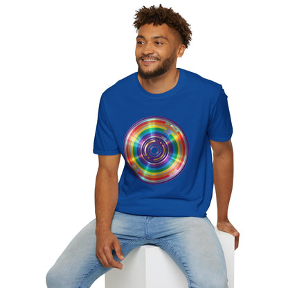 Retro Rainbow CD- Vinyl Record T-Shirt