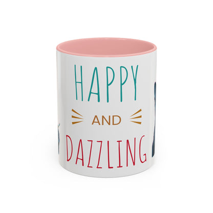 Happy and dazzling smoking cat Coffee Mug — "Happy and Dazzling" Cat Accent Mug (11/15oz) (free shipping)
