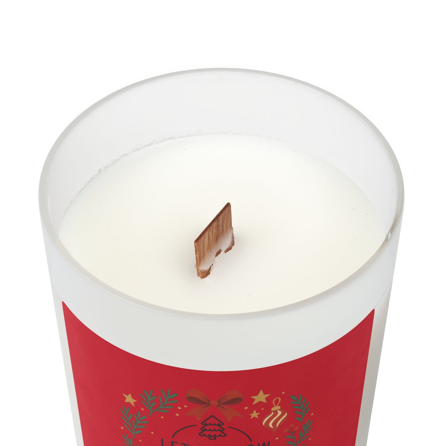 Let It Snow holiday candle collection, Frosted Glass Candle — 11oz Holiday Scented Candle