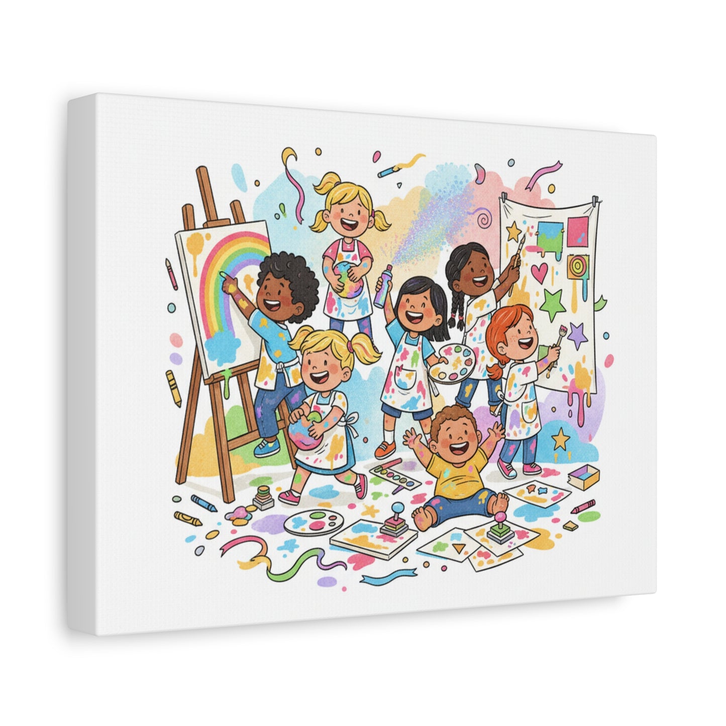 Kids Art Party Canvas — Colorful Children Painting Wall Art (free shipping)