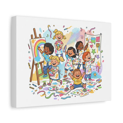 Kids Art Party Canvas — Colorful Children Painting Wall Art (free shipping)
