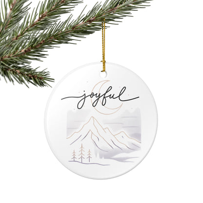 Joyful Mountain Ceramic Ornament – Holiday Tree Decoration