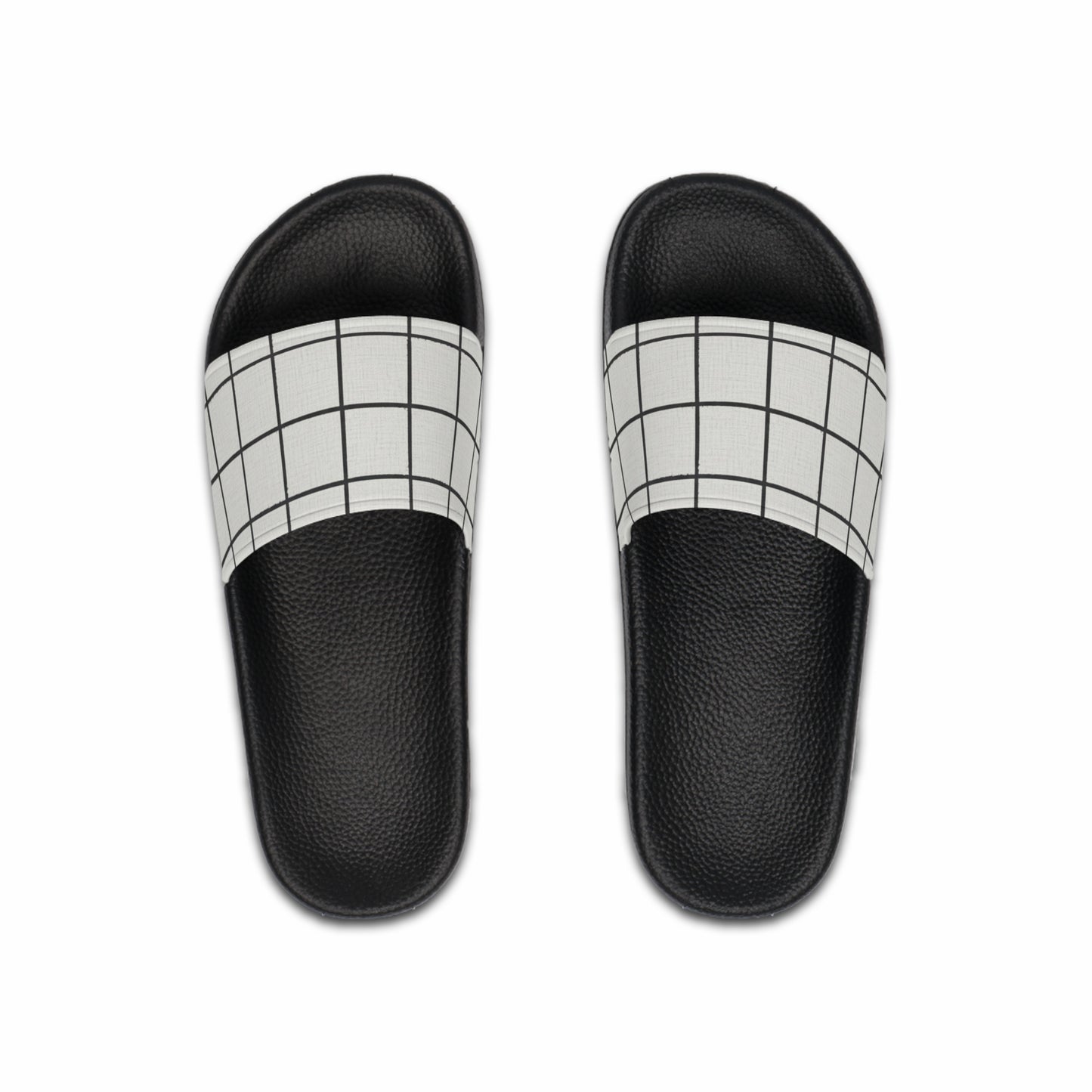 Men's Slide Sandals Minimalist Grid with Irregularities / Broken Squares
