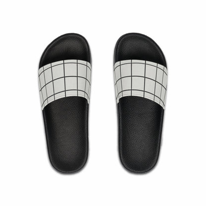Men's Slide Sandals Minimalist Grid with Irregularities / Broken Squares