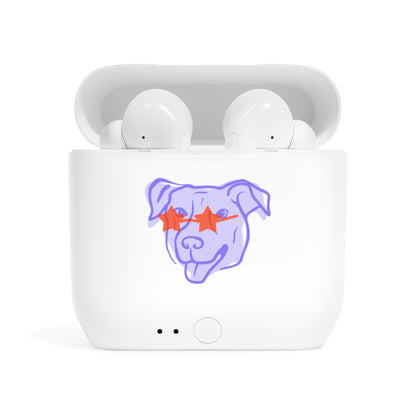 Wireless Earbuds Case — Playful Dog Illustration with Star Sunglasses