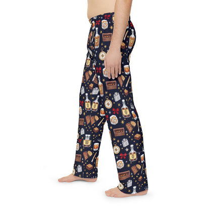 Men's Whiskey & Cigar Lounge Pajama Pants — Cozy Novelty Sleepwear