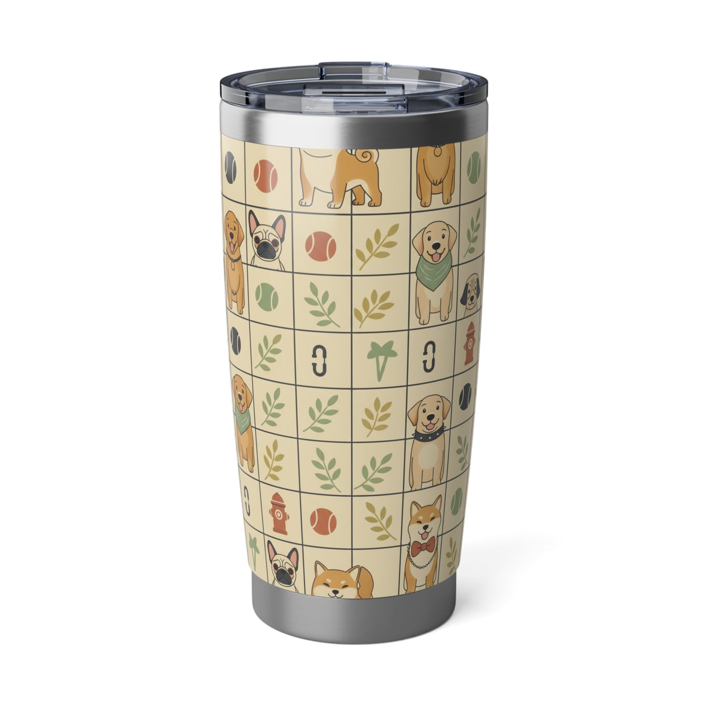 Dog Pattern 20oz Tumbler — Cute Paw Print Travel Cup