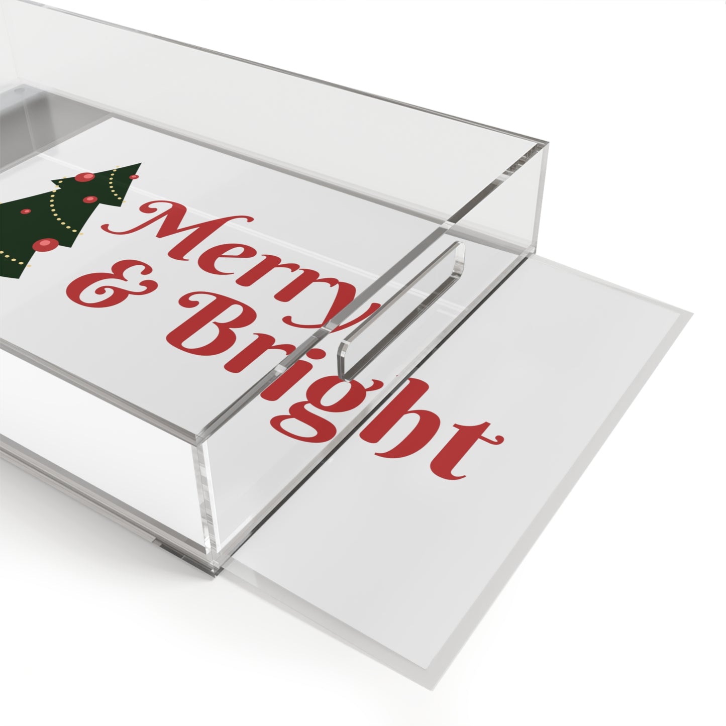 Merry & Bright Acrylic Serving Tray Christmas holidays