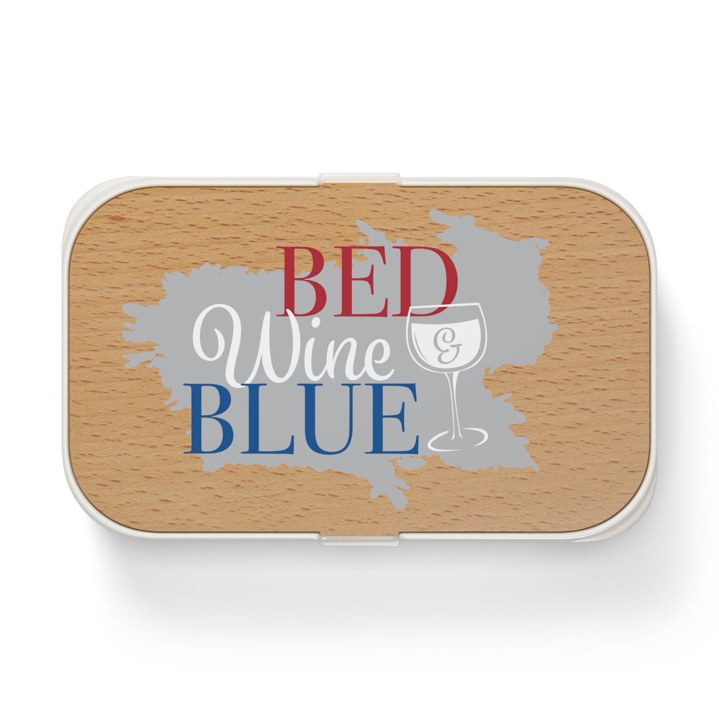 Stylish Bento Lunch Box - "Bed, Wine & Blue" Design
