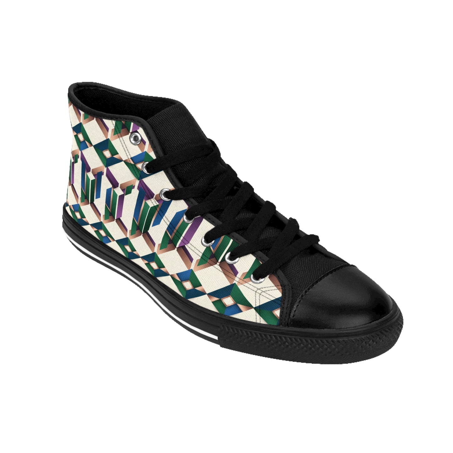 Men's Geometric Prism High-Top Sneakers — Men's Classic Sneakers (free shipping)
