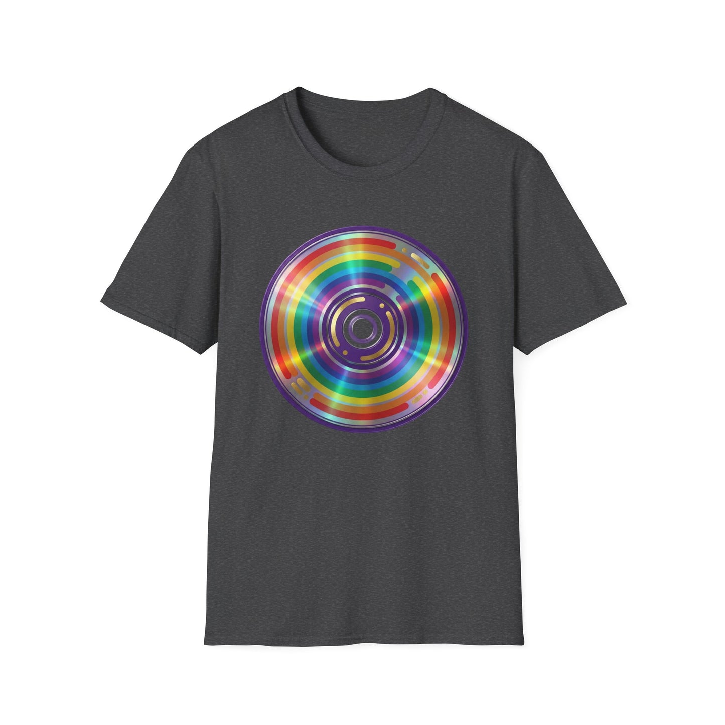 Retro Rainbow CD- Vinyl Record T-Shirt