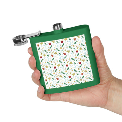 Holiday Flask — 6oz Stainless Steel Christmas Pattern Hip Flask (Free Shipping)