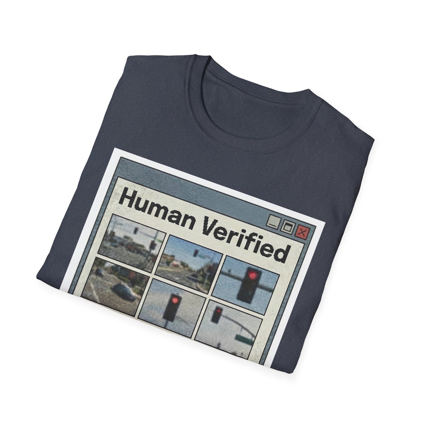 Human Verified T-Shirt – CAPTCHA Traffic Light Graphic Shirt