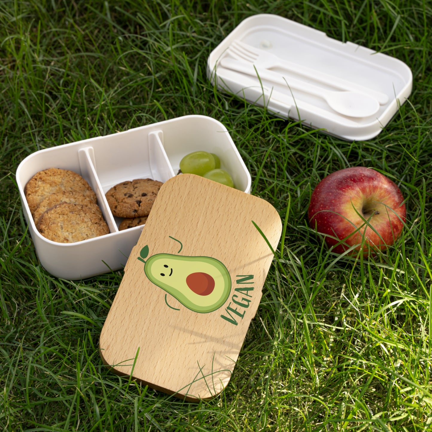Vegan Avocado Bento Lunch Box - Eco-Friendly Meal Container