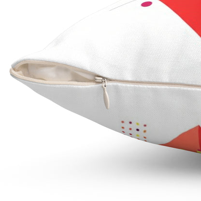 Geometric Sunburst Decorative Pillow — Modern Abstract Red & Yellow Accent Cushion (free shipping)