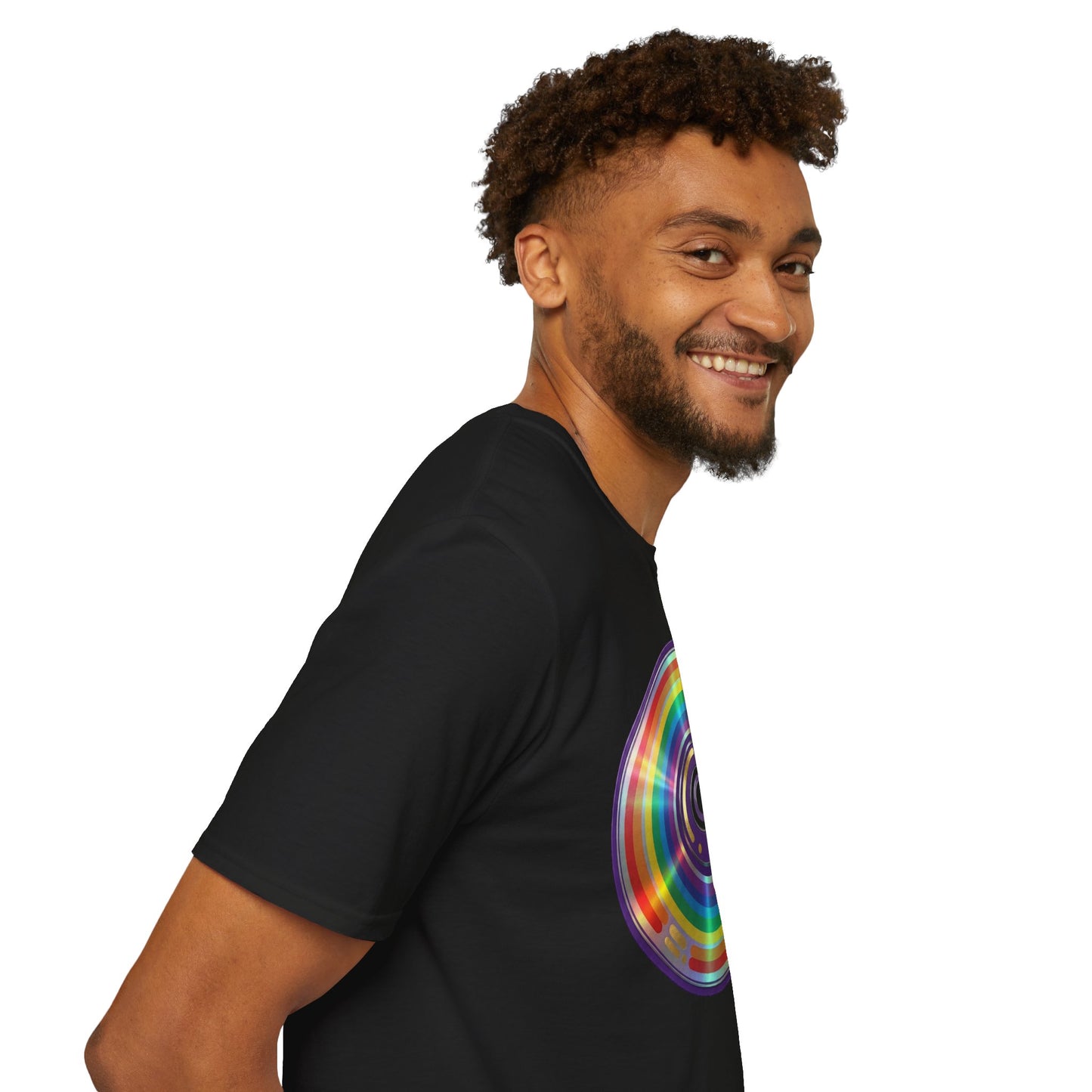 Retro Rainbow CD- Vinyl Record T-Shirt