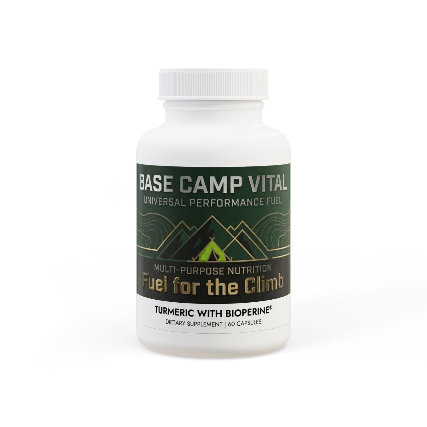 Base Camp Vital Turmeric + BioPerine – Recovery & Antioxidant Support | Supports the USO BioPerine® (Black Pepper Fruit Extract) Supplement (60 Capsules) (free shipping)