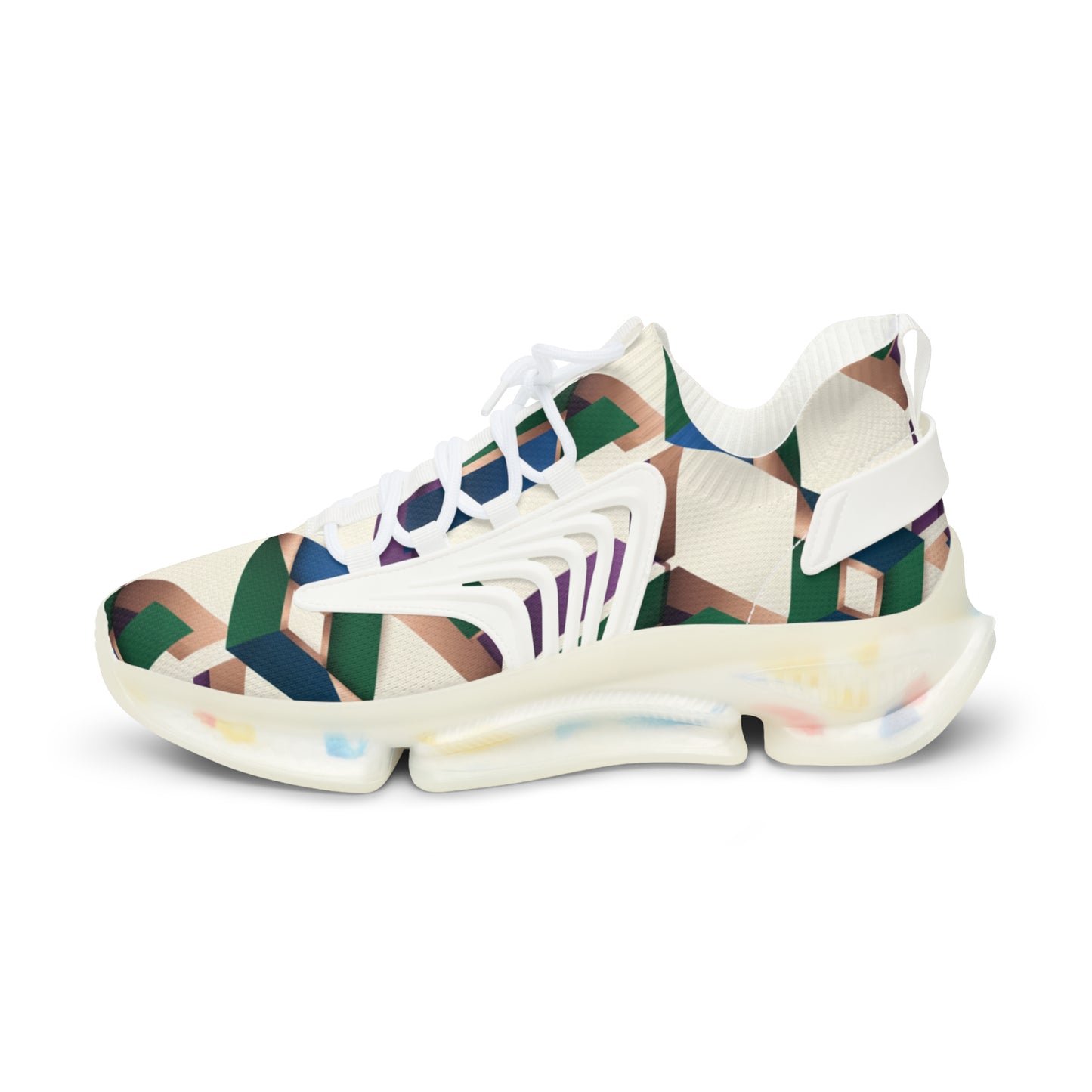 Men's Mesh Sneakers — Geometric Abstract Pattern Athletic Shoes (free shipping)