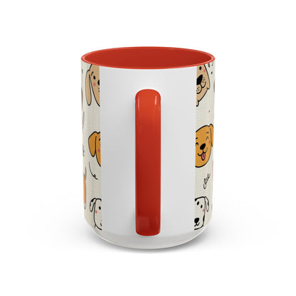 Cute Dog Pattern Accent Coffee Mug – Cute Cartoon Puppies 11/15oz
