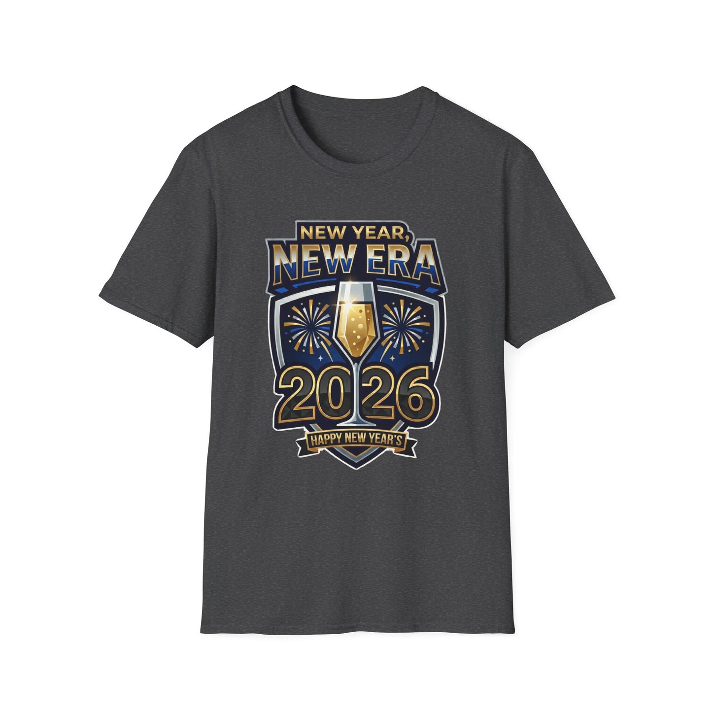New Year 2026 T-Shirt – "New Year, New Era" Champagne & Fireworks Celebration Tee