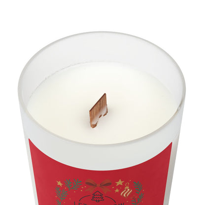 Let It Snow holiday candle collection, Frosted Glass Candle — 11oz Holiday Scented Candle