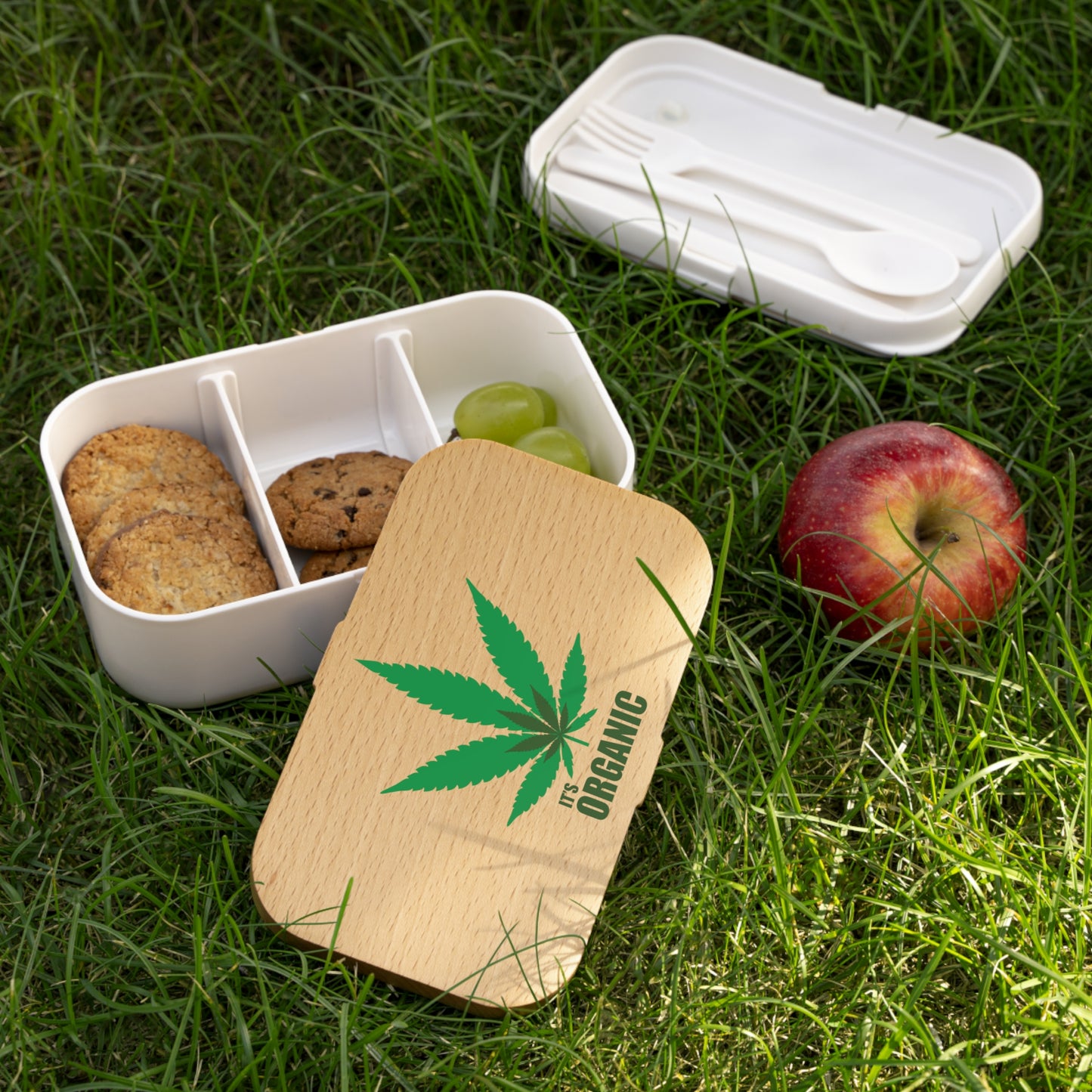 Pot plant Mary Jane style Bamboo Bento Lunch Box - Eco-Friendly Meal Prep Container