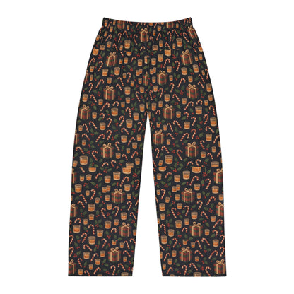 Men's whiskey style Holiday Pajama Pants — Gingerbread & Candy Cane All-Over Print