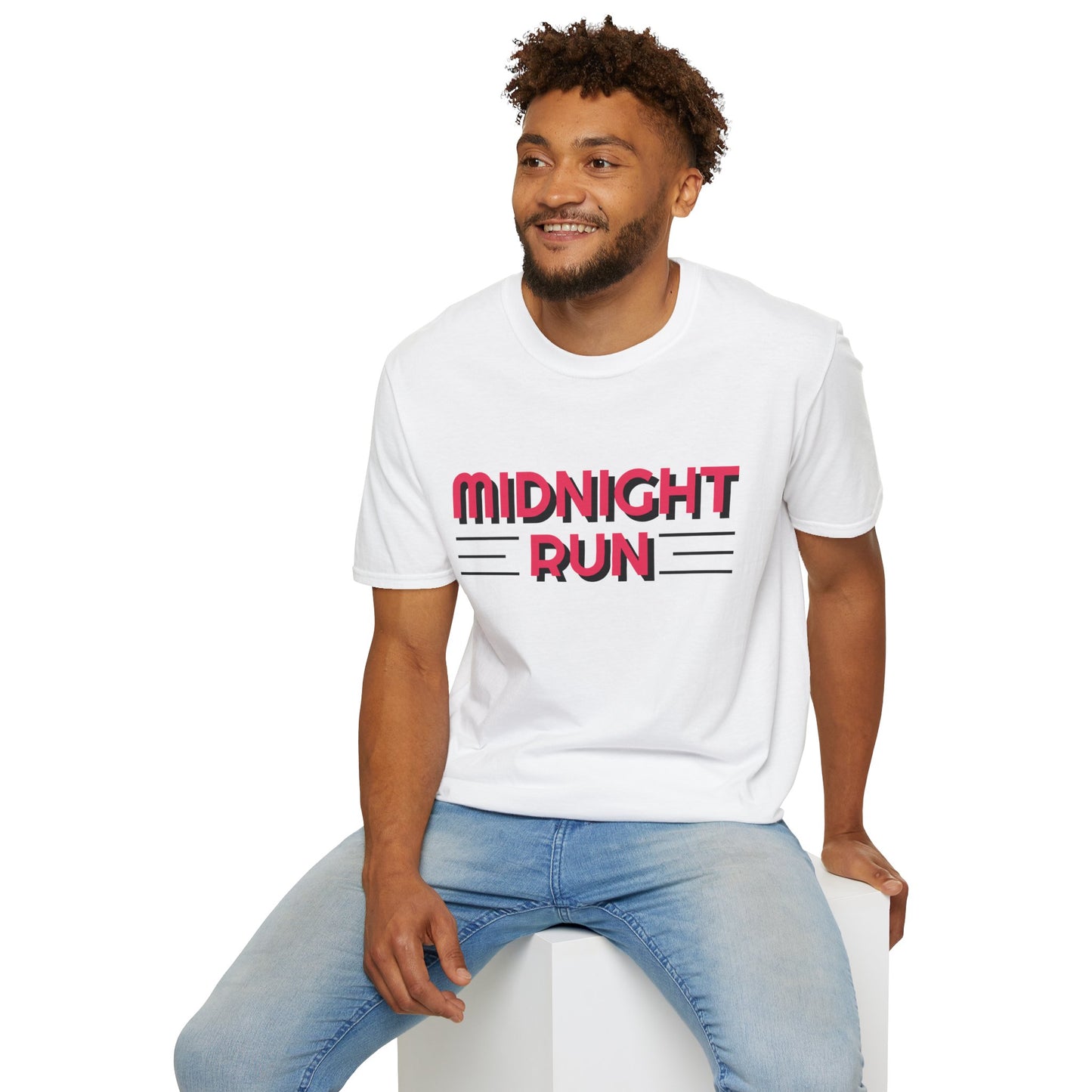 Midnight Run T-Shirt — Retro Pink Track Graphic Tee