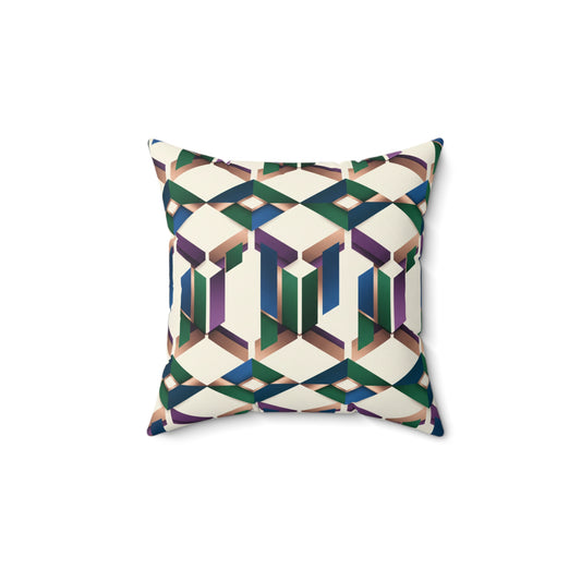 Geometric Illusion Square Pillow — Modern Abstract Pattern (free shipping)