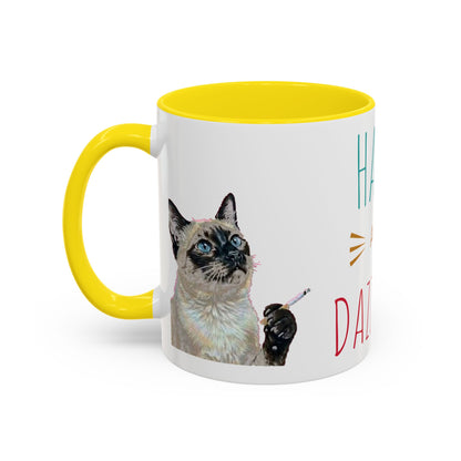 Happy and Dazzling Smoking Cat Accent Coffee Mug — 11/15oz (free shipping)