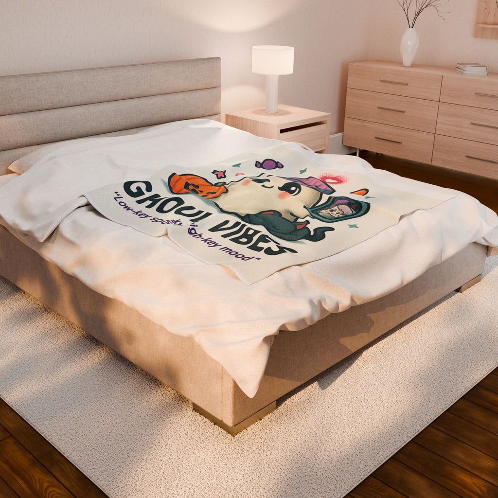 Charming Ghoul Vibes Blanket, Cozy Throw for Halloween, Cute Ghost Decor, Spooky Home Accessory, Perfect Gift for Fall Celebrations, [...]