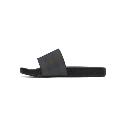 Men's Slide Sandals Distressed Micro-Houndstooth / Blurred Glen Plaid