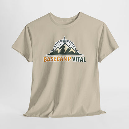 Base Camp Vital Mountain Compass Crewneck T-Shirt | Outdoor Hiking Graphic Tee | Midweight Cotton Trail Shirt (free shipping)