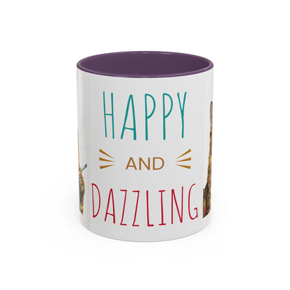 Happy and Dazzling smoking Cat Coffee Mug- cat smoking cigarette- funny (free shipping)