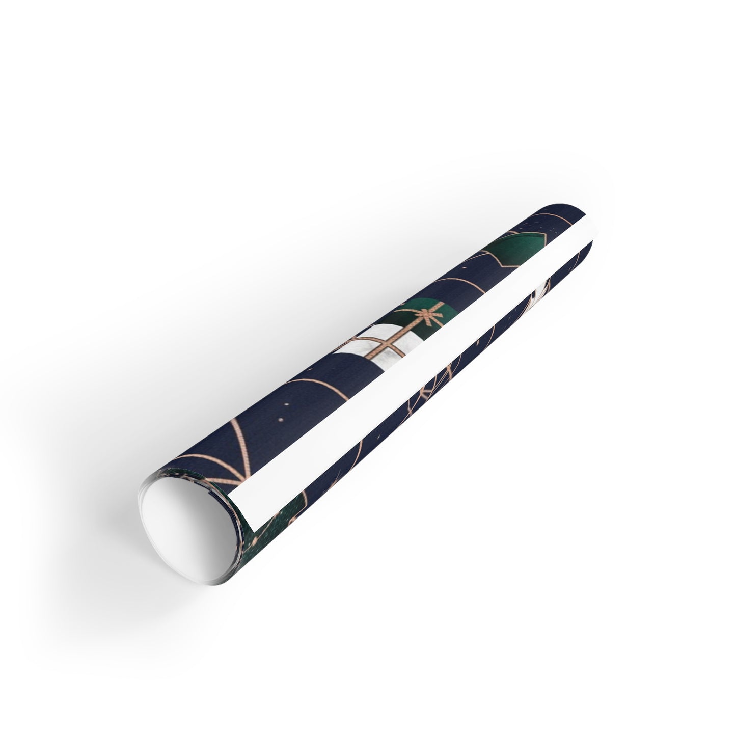 Holiday Gift Wrapping Paper Roll with Trees and Reindeer