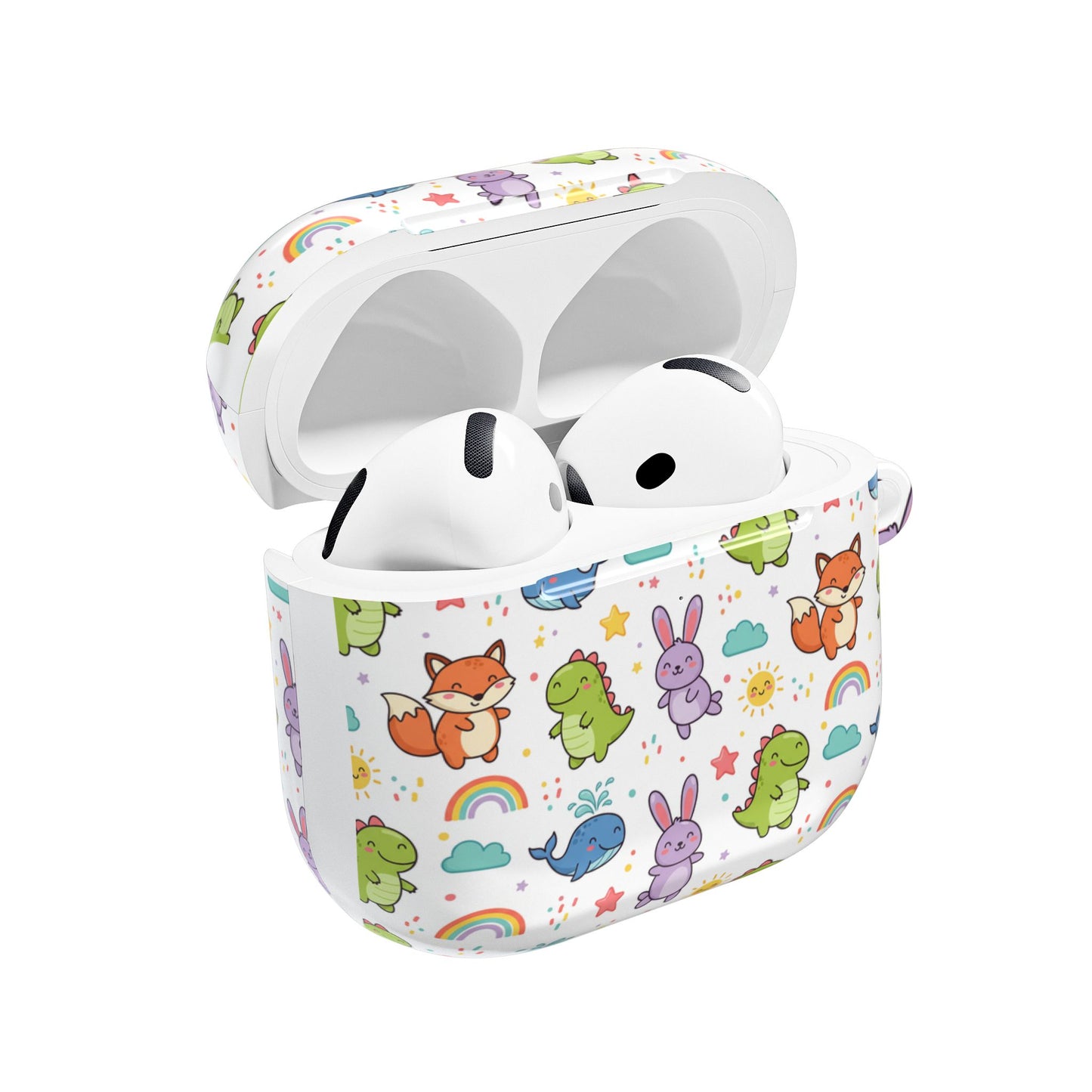 Cute Rainbow Dino & Bunny AirPod Case — Kawaii Animal Protective Cover (free Shipping)