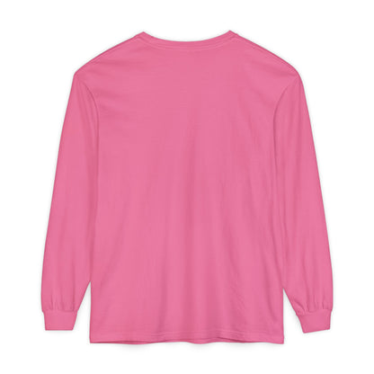 Women’s Berry pink, light pink Garment-Dyed Long Sleeve T-Shirt for Casual Comfort
