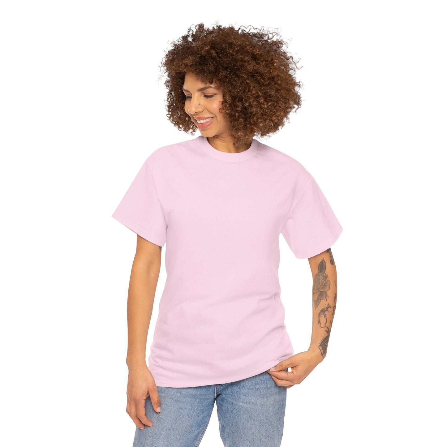 Women’s Casual light Pink Heavy Cotton Tee - Comfortable Everyday Wear