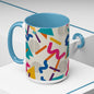 Retro Memphis Pattern Coffee Mug — 11/15oz Accent Ceramic Mug