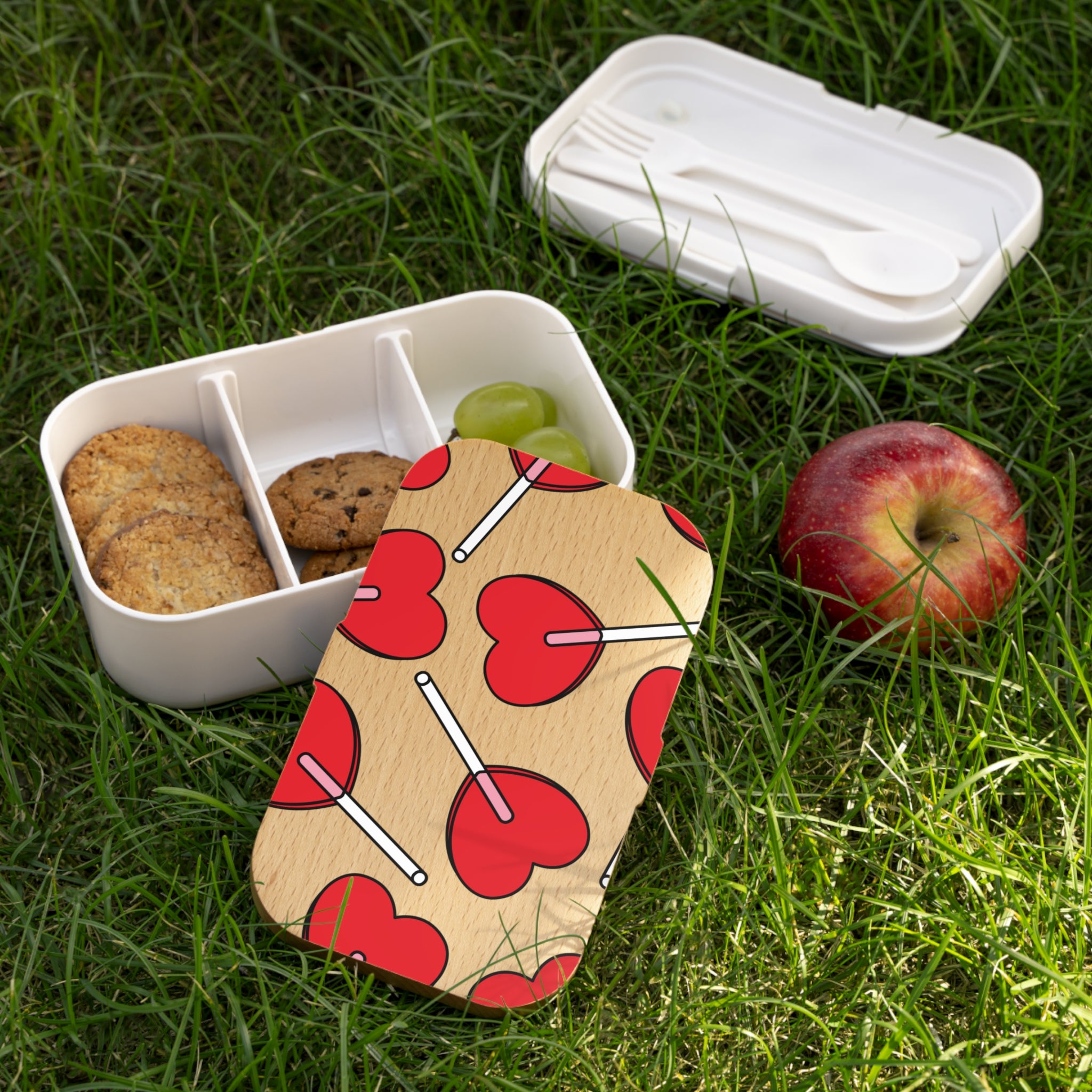 Cute Heart Lollipop Bento Lunch Box for Kids