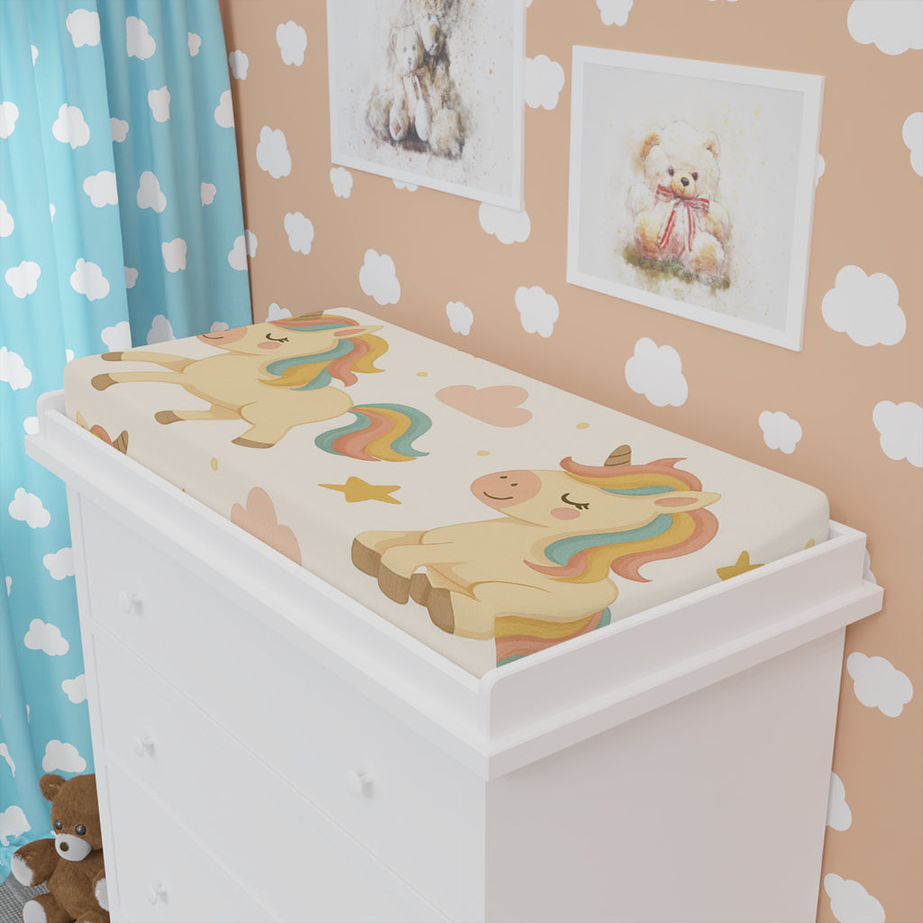 Unicorn-Themed Baby Changing Pad Cover for Adorable Nursery Decor