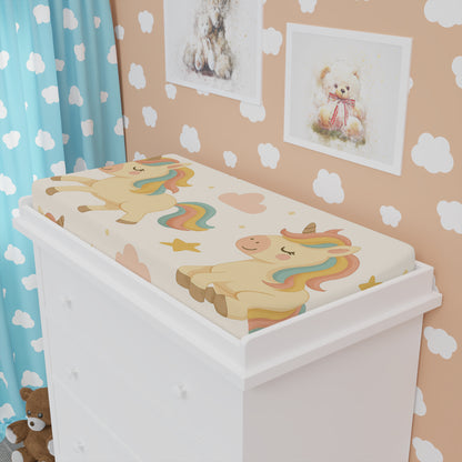 Unicorn-Themed Baby Changing Pad Cover for Adorable Nursery Decor